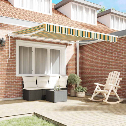 vidaXL Einziehbare Markise Grün und Gelb 350 x 250 cm Stoff