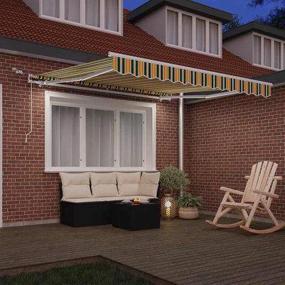 vidaXL Einziehbare Markise Grün und Gelb 350 x 250 cm