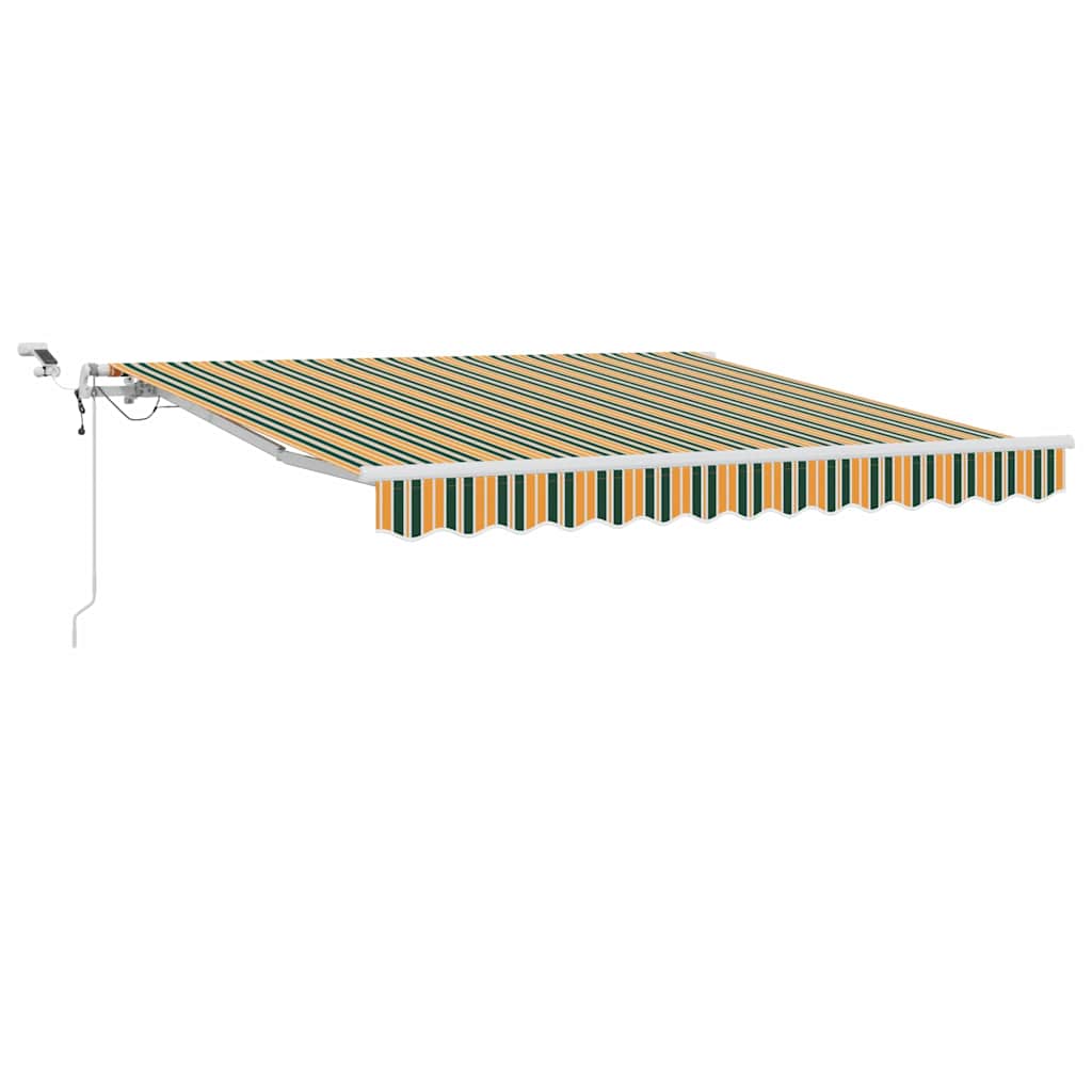 vidaXL Einziehbare Markise Grün und Gelb 350 x 250 cm