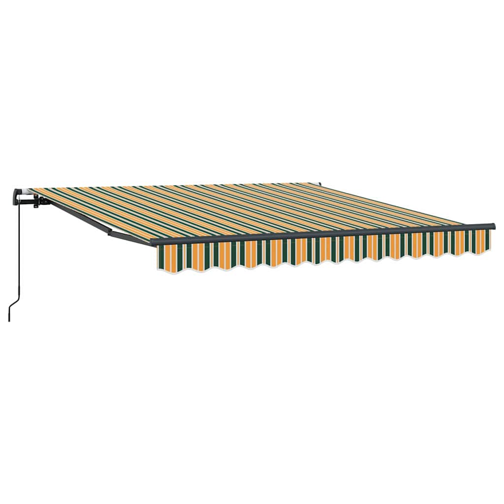 vidaXL Einziehbare Markise Grün und Gelb 350 x 250 cm