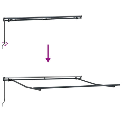 vidaXL Einziehbare Markise Grün und Gelb 350 x 250 cm