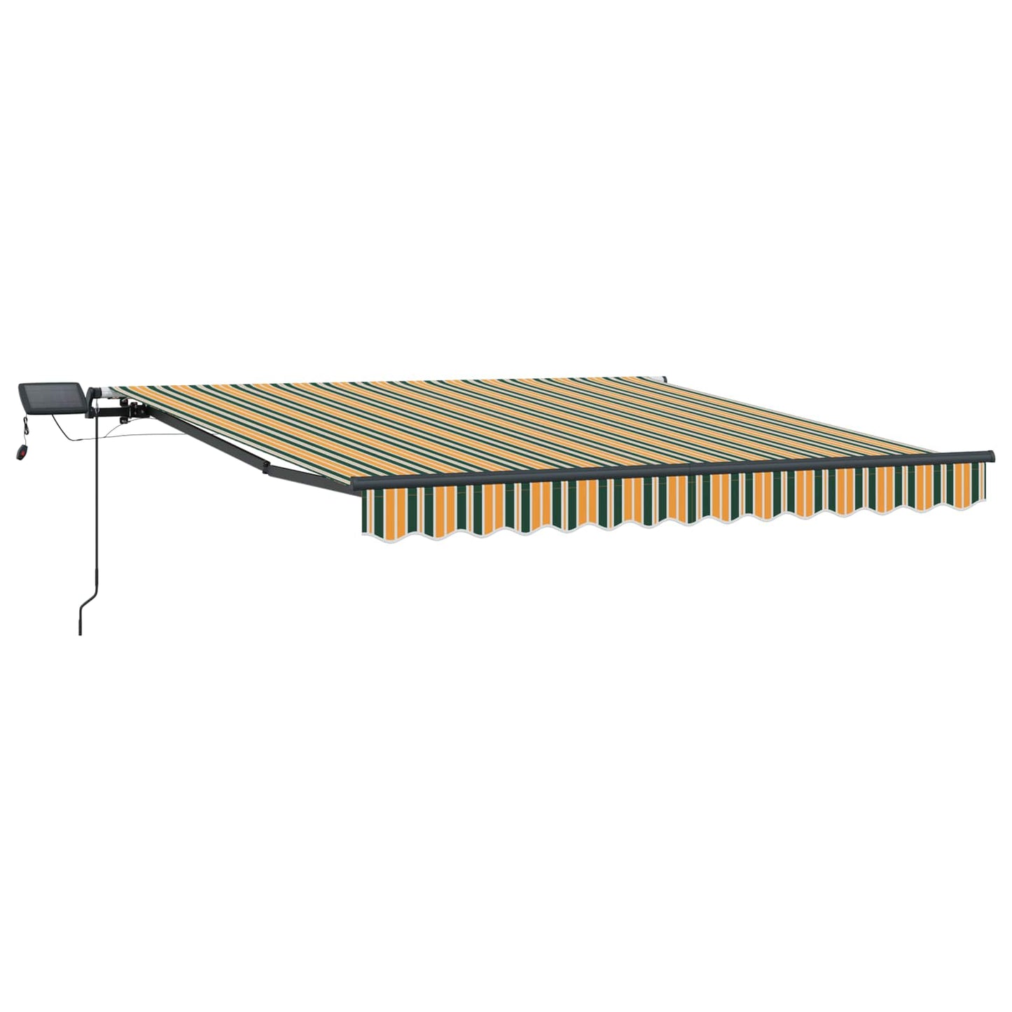 vidaXL Einziehbare Markise Grün und Gelb 350 x 250 cm Stoff