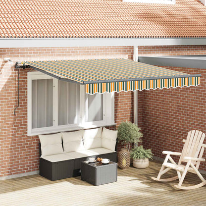 vidaXL Einziehbare Markise mit Grün und Gelb 350 x 250 cm Stoff