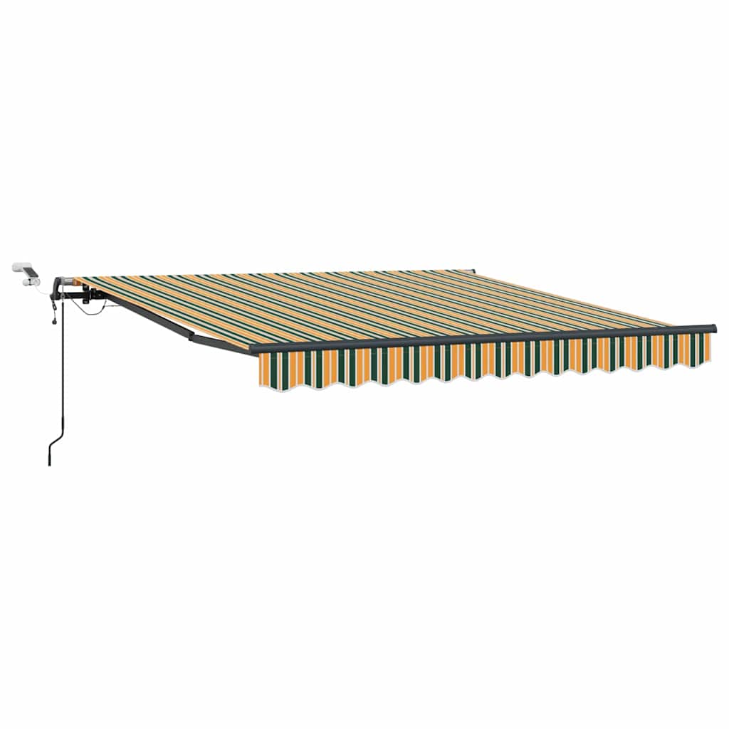 vidaXL Einziehbare Markise mit Grün und Gelb 350 x 250 cm Stoff