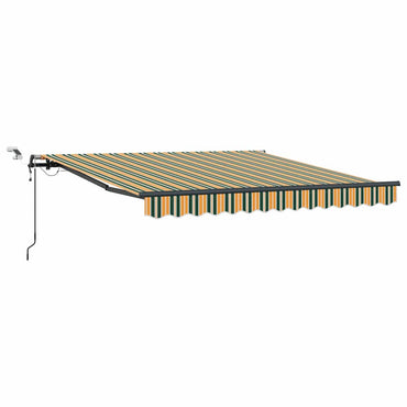 vidaXL Einziehbare Markise mit Grün und Gelb 350 x 250 cm Stoff
