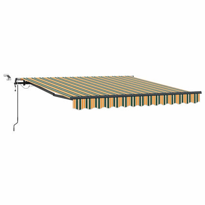 vidaXL Einziehbare Markise mit Grün und Gelb 350 x 250 cm Stoff