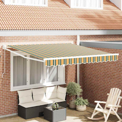 vidaXL Einziehbare Markise Grün und Gelb 350 x 250 cm Stoff