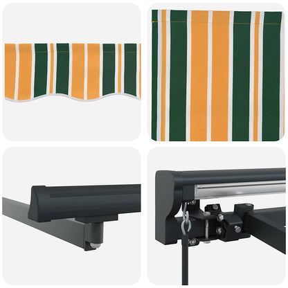 vidaXL Einziehbare Markise Grün und Gelb 350 x 250 cm