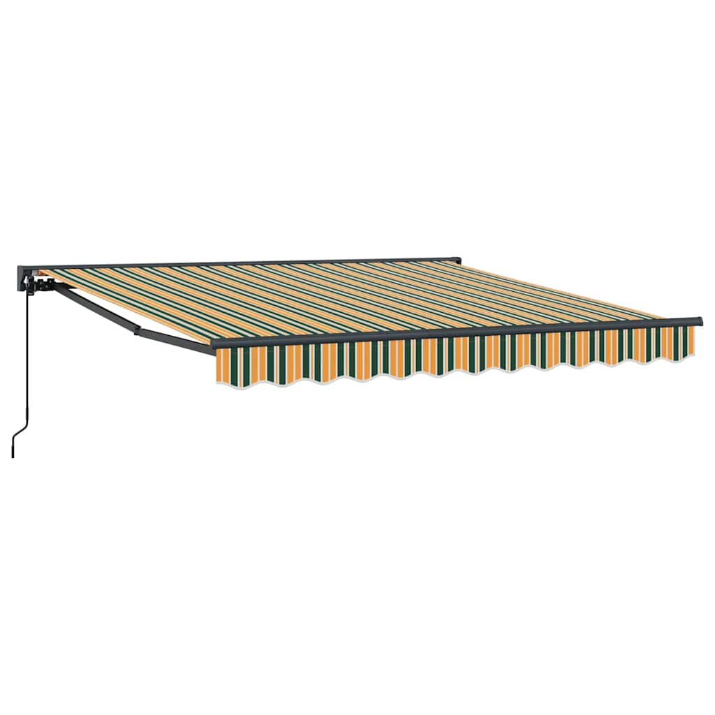 vidaXL Einziehbare Markise Grün und Gelb 350 x 250 cm