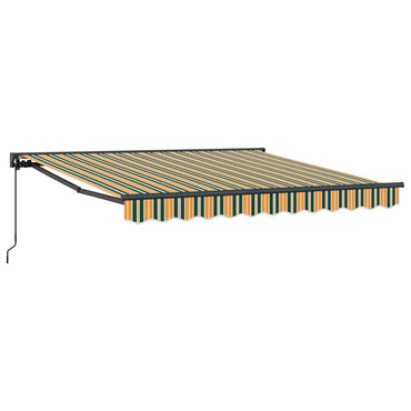 vidaXL Einziehbare Markise Grün und Gelb 350 x 250 cm
