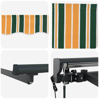 vidaXL Einziehbare Markise Grün und Gelb 350 x 250 cm