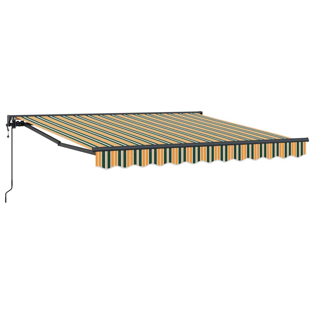 vidaXL Einziehbare Markise Grün und Gelb 350 x 250 cm