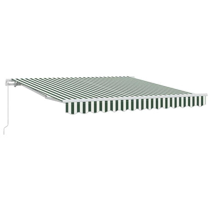 vidaXL Einziehbare Markise Grün und Weiß 350 x 250 cm Stoff