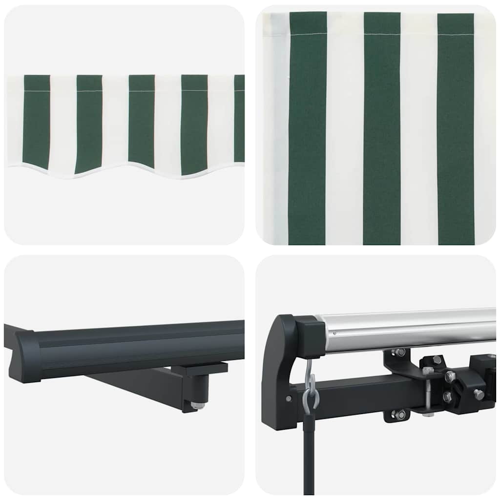 vidaXL Grüne weiße Markise Grün und Weiß 350 x 250 cm Stoff