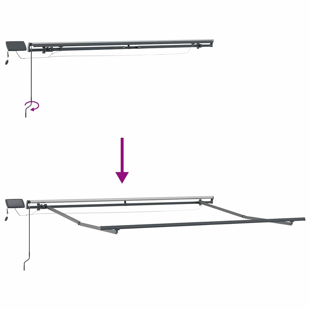 Store banne rétractable vidaXL vert et blanc 350 x 250 cm en tissu