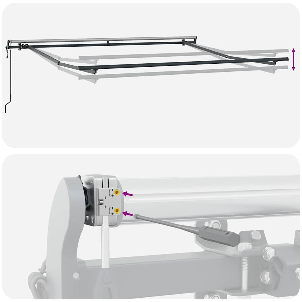 vidaXL Auvent rétractable en tissu, vert et blanc 350 x 250 cm