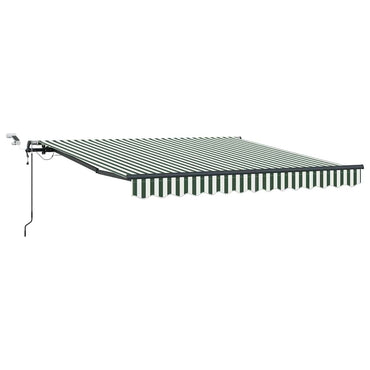 vidaXL Store banne manuel vert et blanc 350 x 250 cm en tissu