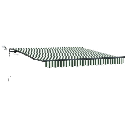 vidaXL Store banne manuel vert et blanc 350 x 250 cm en tissu