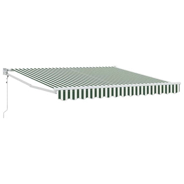 vidaXL Store banne rétractable Vert et blanc 350 x 250 cm Toile