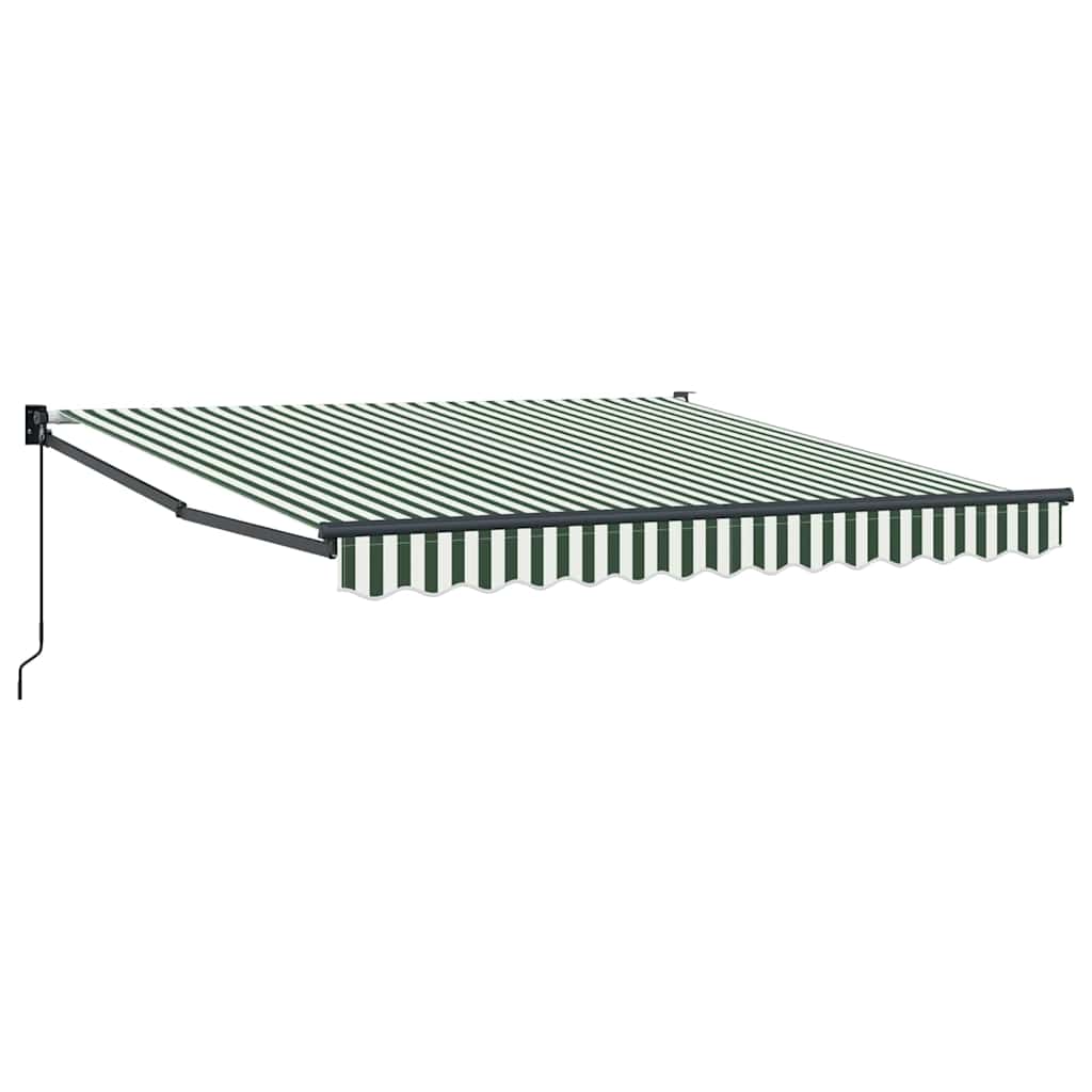 vidaXL Auvent rétractable Vert et blanc 350 x 250 cm Toile