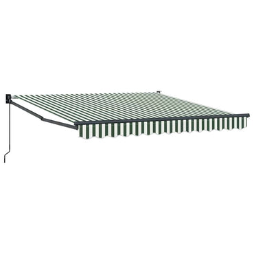 vidaXL Auvent rétractable Vert et blanc 350 x 250 cm Toile