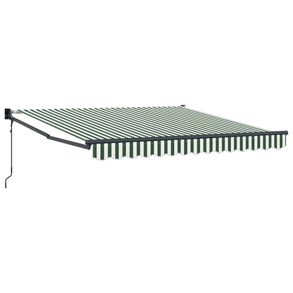 vidaXL Store banne rétractable tissu vert et blanc 350 x 250 cm