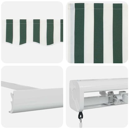 vidaXL Store banne rétractable vert et blanc 350 x 250 cm Tissu et métal