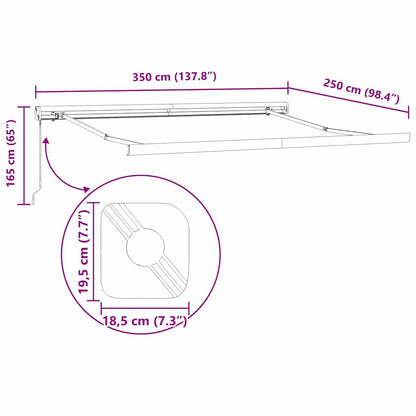vidaXL Store banne rétractable vert et blanc 350 x 250 cm Tissu et métal