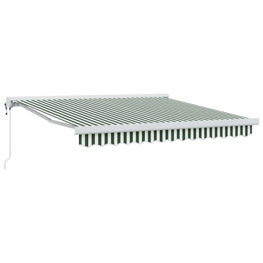 vidaXL Auvent rétractable Vert et blanc 350 x 250 cm Tissu, Métal