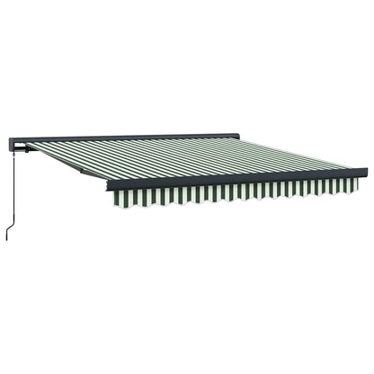 vidaXL Einziehbare Markise Grün und Weiß 350 x 250 cm Stoff und Metall