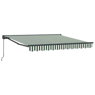 vidaXL Einziehbare Markise Grün und Weiß 350x250 cm Stoff