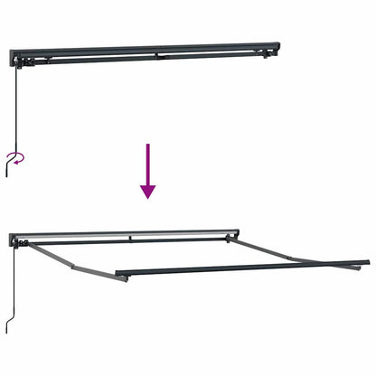 vidaXL Einziehbare Markise Grün und Weiß 350x250 cm Stoff