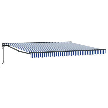vidaXL Einziehbare Markise Blau und Weiß 400 x 300 cm