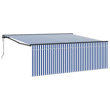 vidaXL Einziehbare Markise Blau und Weiß 400 x 300 cm
