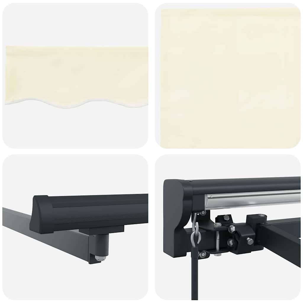Einziehbare Markise Creme 400 x 300 cm Aluminium und Stoff