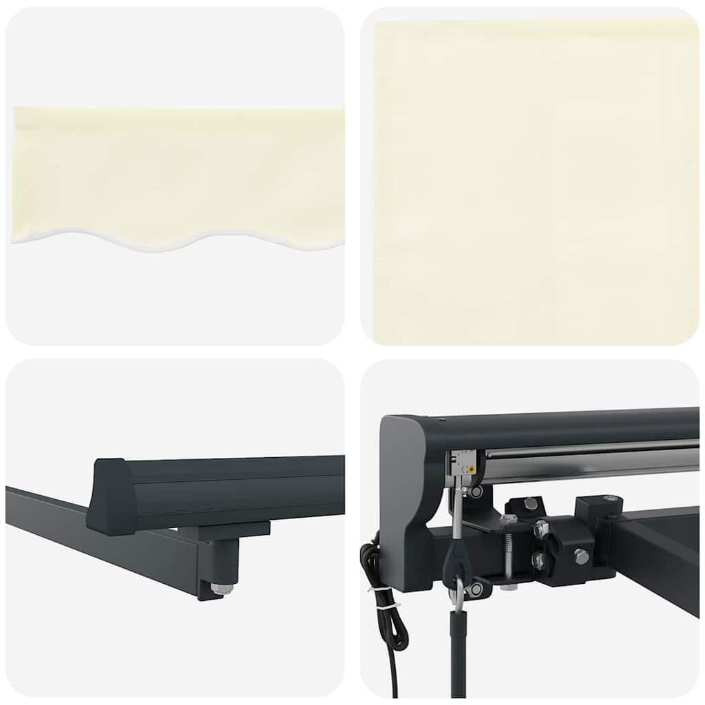 vidaXL Einziehbare Markise Creme 400 x 300 cm Polyester und Metall
