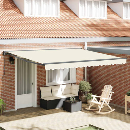 vidaXL Einziehbare Markise Creme 400 x 300 cm Polyester und Metall