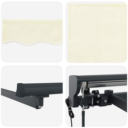 vidaXL Einziehbare Markise Creme 400 x 300 cm Polyester und Aluminium