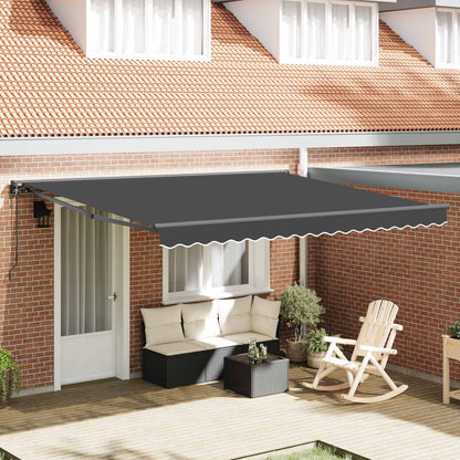 vidaXL Einziehbare Markise Anthrazit 400 x 300 cm Polyester und Metall