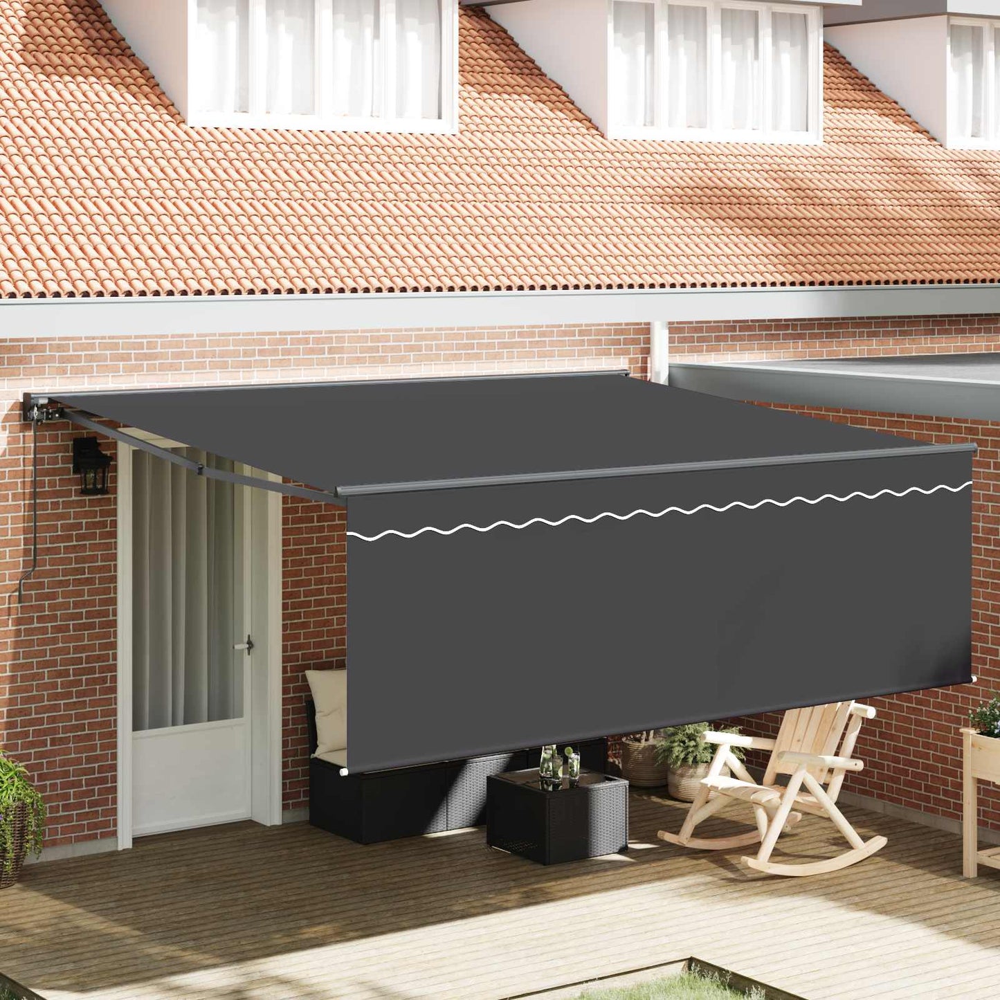 vidaXL Einziehbare Markise Anthrazit 400 x 300 cm