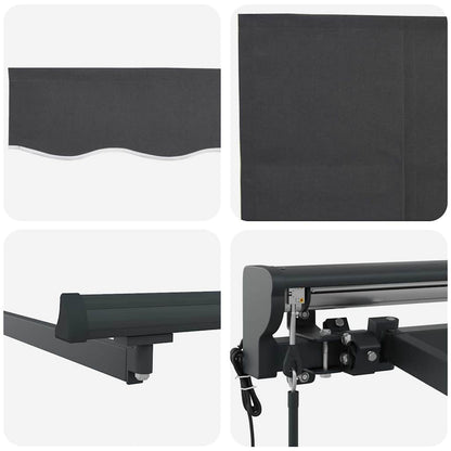 vidaXL Einziehbare Markise Anthrazit 400 x 300 cm