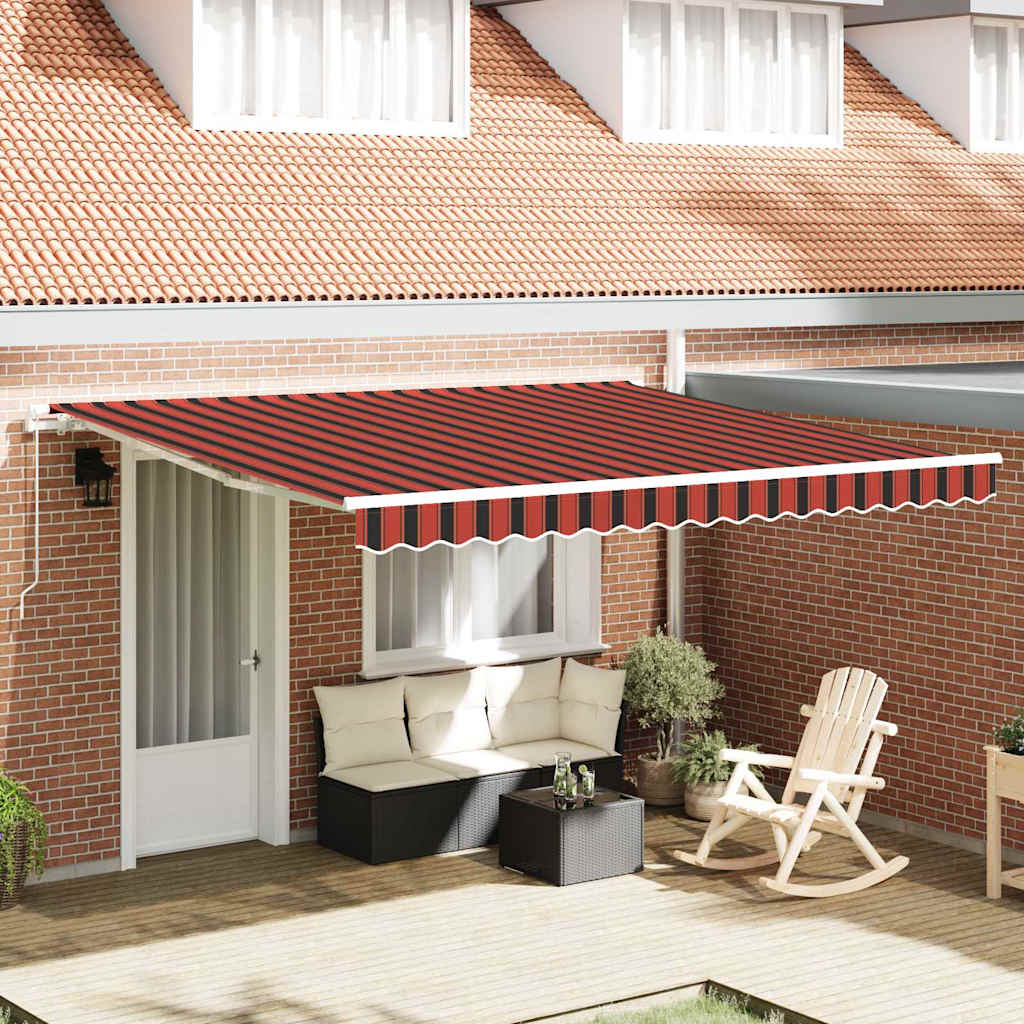 vidaXL Einziehbare Markise Orange und Braun 400 x 300 cm