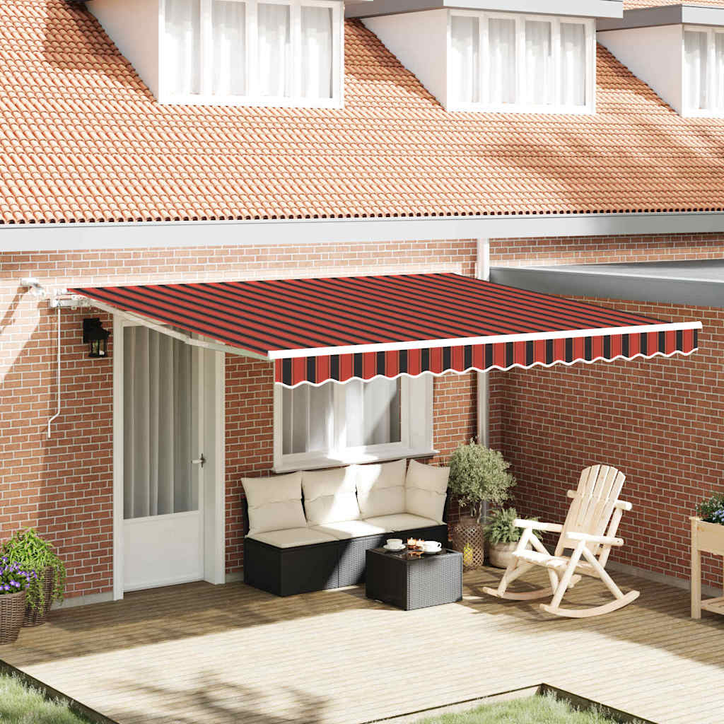 vidaXL Einziehbare Markise Orange und Braun 400 x 300 cm