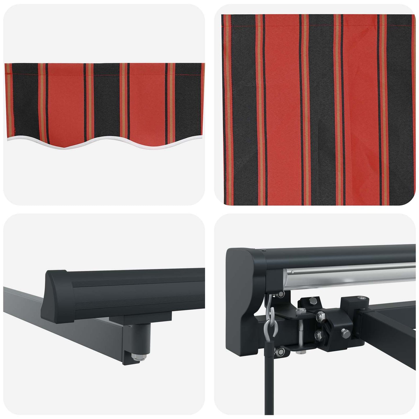 vidaXL Einziehbare Markise Orange und Schwarz 400 x 300 cm