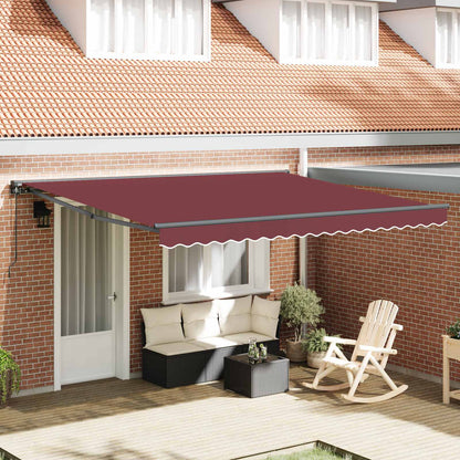 vidaXL Einziehbare Markise Bordeauxrot 400 x 300 cm