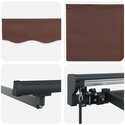 vidaXL Einziehbare Markise Braun 400 x 300 cm Polyester und Metall