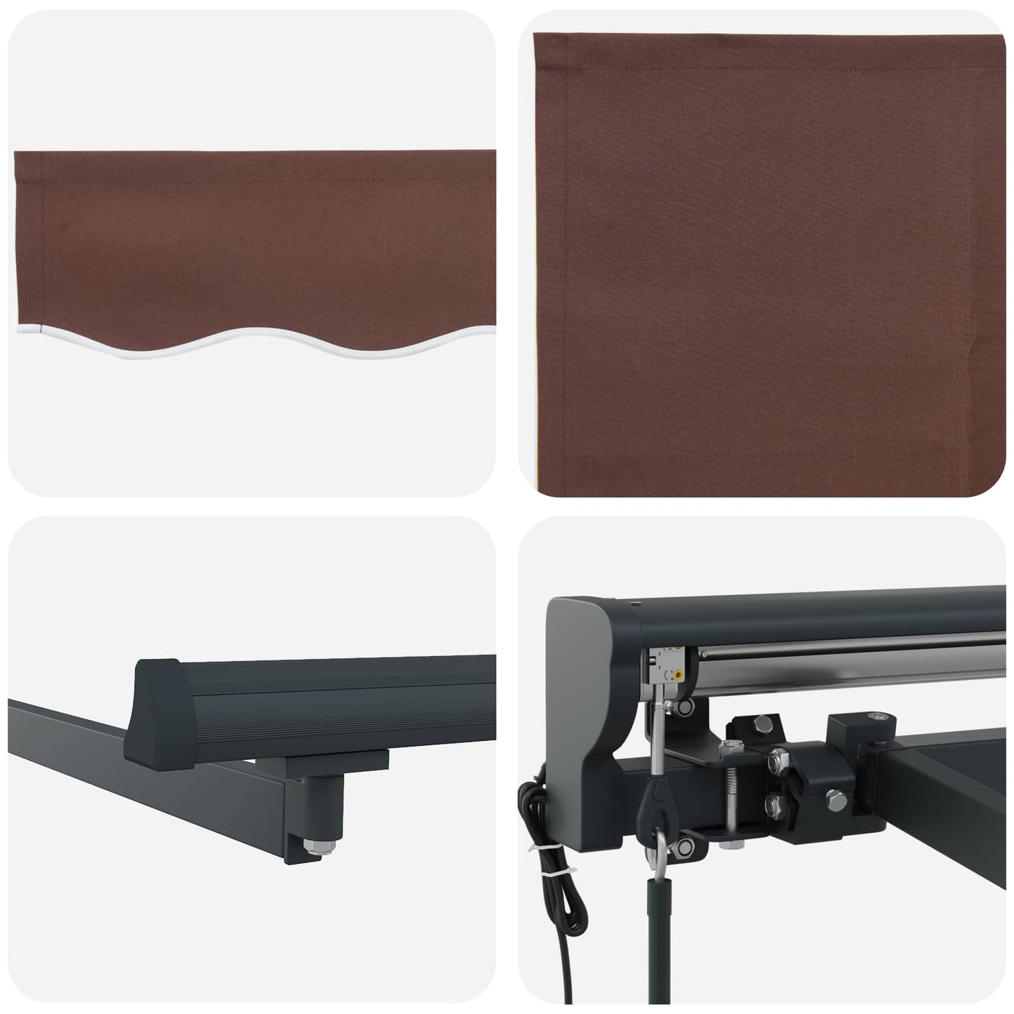 vidaXL Einziehbare Markise Braun 400 x 300 cm Polyester und Metall