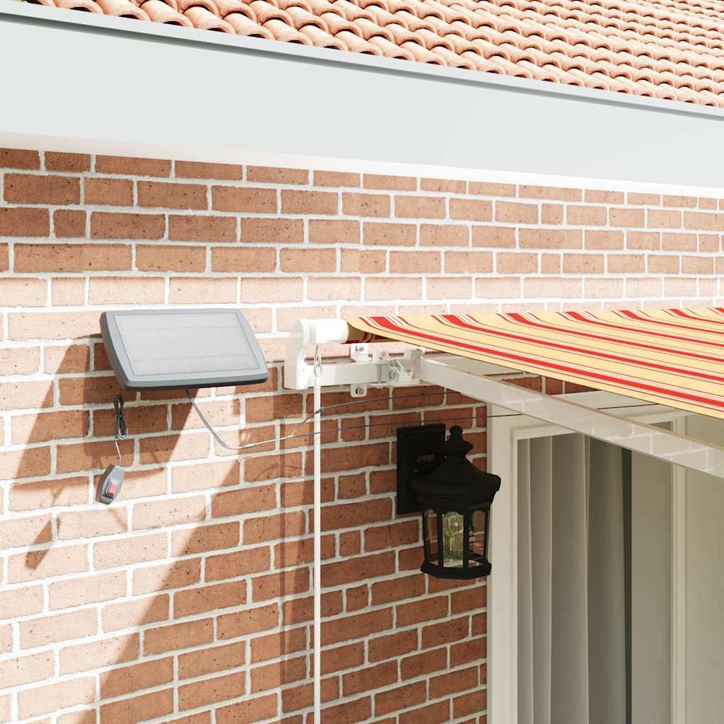 Einziehbare Markise mit Gelb und Orange 400 x 300 cm Stoff