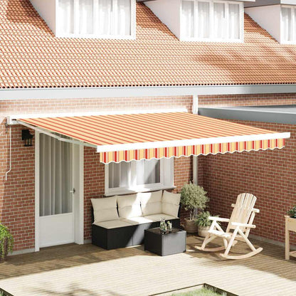 vidaXL Einziehbare Markise Gelb und Rot 400 x 300 cm Stoff und Metall