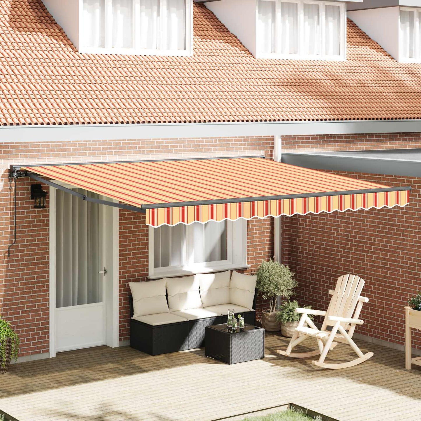 vidaXL Einziehbare Markise Mehrfarbig 400 x 300 cm